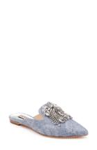 Women's Badgley Mischka Farley Embellished Mule .5 M - Blue