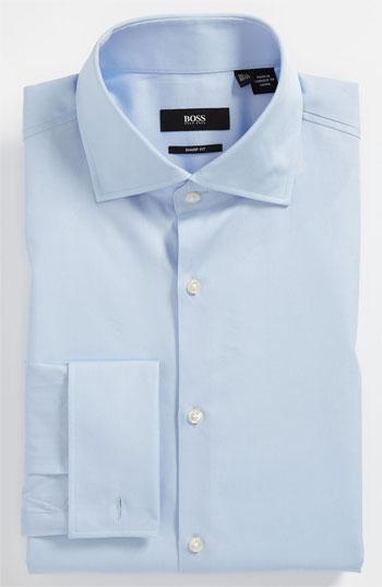 Boss Black Sharp Fit Dress Shirt Blue 17l