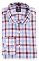 Men's John W. Nordstrom Trim Fit Plaid Dress Shirt 32/33 - Burgundy