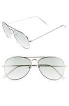 Women's Circus By Sam Edelman 56mm Aviator Sunglasses - Silver/ Green Lens