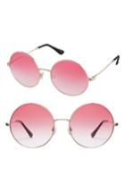 Women's Perverse Soleil Gradient Lens Round Sunglasses - Silver/ Red