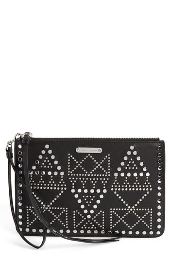 Rebecca Minkoff Studded Leather Wristlet - Black