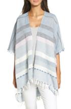 Women's Echo Blanket Stripe Poncho, Size - Blue