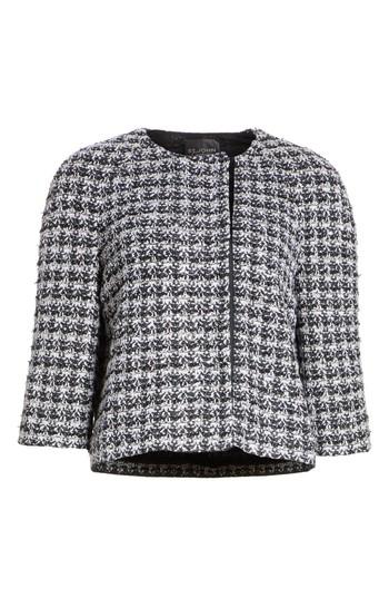 Women's St. John Collection Metallic Plaid Tweed Jacket