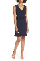 Women's Charles Henry Double Ruffle Sheath Dress - Blue