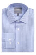 Men's Bonobos Jetsetter Slim Fit Check Stretch Dress Shirt 34 - Blue