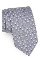 Men's Salvatore Ferragamo Giraffe Silk Tie, Size - Grey