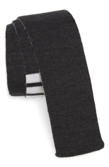 Men's Thom Browne 4-bar Wool Knit Tie, Size - Grey