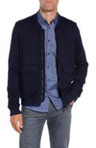 Men's Ted Baker London Cadbir Trim Fit Jersey Bomber Jacket (xl) - Blue