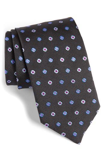 Men's David Donahue Neat Floral Medallion Silk Tie