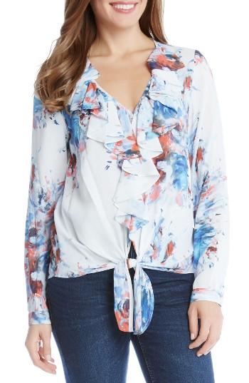 Women's Karen Kane Ruffled Tie Front Top