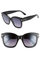 Women's Tom Ford Beatrix 52mm Sunglasses - Shiny Black/ Smoke Mirror