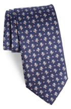 Men's Salvatore Ferragamo Ernesto Cat Print Silk Tie, Size - Blue