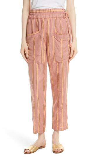 Women's Apiece Apart Daniela Metallic Stripe Ankle Pants - Orange