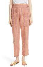 Women's Apiece Apart Daniela Metallic Stripe Ankle Pants - Orange