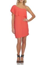 Women's 1.state Ruffle One-shoulder Dress - Coral