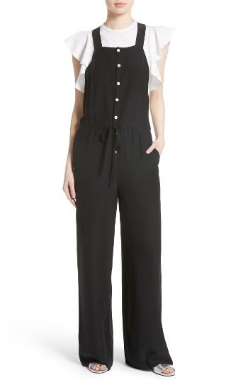 Women's Robert Rodriguez Silk Overalls - Black