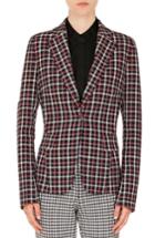 Women's Akris Punto Checked Single-button Blazer - Black