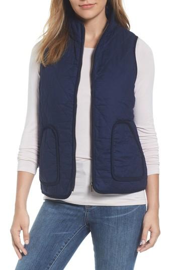 Women's Caslon Quilted Vest, Size - Blue