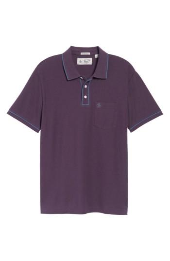 Men's Original Penguin Earl Pique Polo - Burgundy