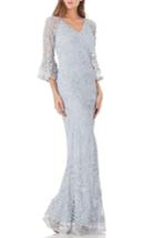 Women's Js Collections Soutache Embroidered Trumpet Gown - Blue