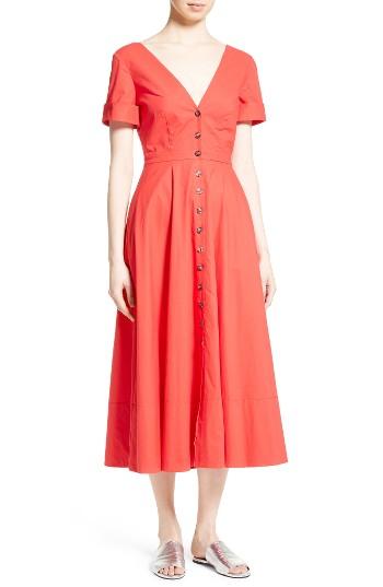 Women's Saloni Zoey Stretch Cotton Midi Dress