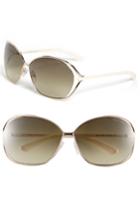 Women's Tom Ford 'carla' 66mm Oversized Round Metal Sunglasses -