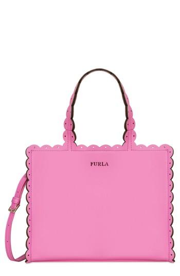 Furla Small Merletto Leather Tote - Pink
