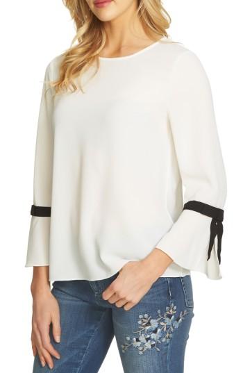 Women's Cece Tie Bell Sleeve Blouse - White