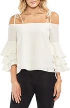Women's Vince Camuto Cold Shoulder Ruffle Sleeve Top - White