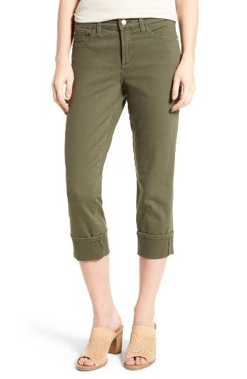 Women's Nydj Dayla Colored Wide Cuff Capri Jeans - Green