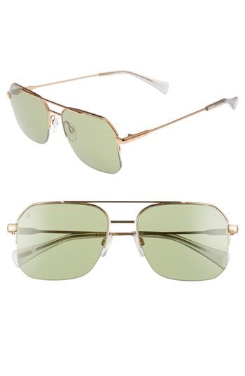 Men's Raen Munroe 55mm Square Aviator Sunglasses - Fog Crystal