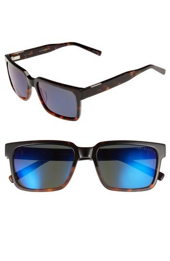 Men's Ted Baker London 56mm Polarized Rectangular Sunglasses - Tortoise