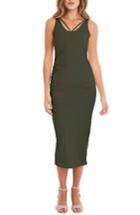 Women's Michael Stars Reversible Stretch Cotton Midi Dress - Green