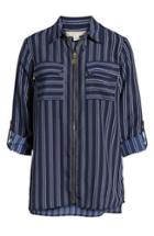 Women's Michael Michael Kors Bengal Striped Shirt - Blue