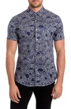 Men's 7 Diamonds Clarity Print Woven Shirt, Size - Blue