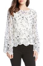 Women's Karen Kane Embroidered Bell Sleeve Blouse - Ivory