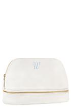 Cathy's Concepts Monogram Faux Leather Cosmetics Case, Size - White W
