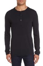 Men's Vince Ribbed Henley, Size - Black