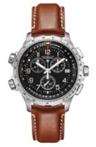 Men's Hamilton Khaki X-wind Chronograph Leather Strap Watch, 46mm