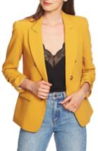 Women's 1.state Ruched Sleeve Stretch Crepe Blazer - Yellow