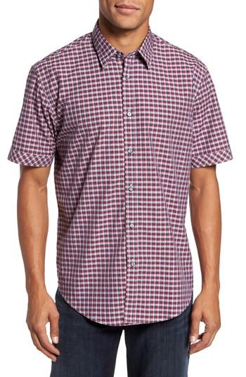 Men's Coastaoro Tomas Regular Fit Plaid Sport Shirt, Size - Red