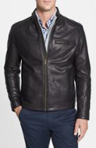 Men's Cole Haan Lambskin Leather Moto Jacket, Size - Black (online Only)