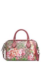 Gucci Small Blooms Top Handle Gg Supreme Canvas Bag - Beige