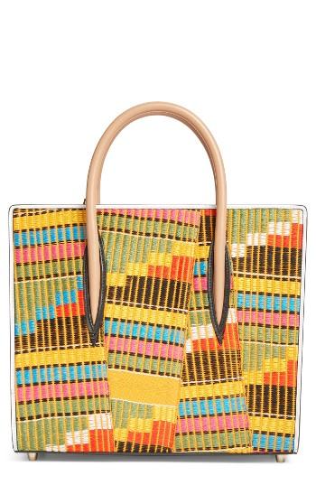 Christian Louboutin Medium Paloma Africube Leather & Textile Tote -