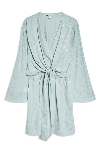 Women's Topshop Jacquard Romper Us (fits Like 0) - Green