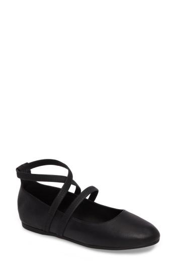 Women's Eileen Fisher Joe Strappy Ballet Flat .5 M - Black