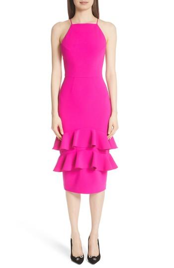 Women's Christian Siriano Ruffle Trim Cocktail Dress (fits Like 0) - Pink