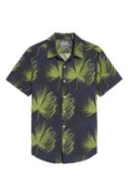 Men's Bonobos Slim Fit Frond Print Sport Shirt, Size R - Blue