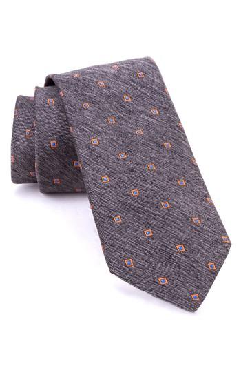 Men's Ted Baker London Spaced Square Melange Silk Tie, Size - Grey